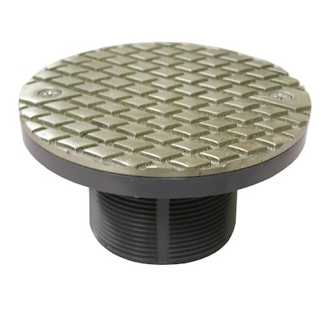 Jones Stephens 3in. Heavy Duty PVC Cleanout Spud with 6in. Polished Brass Round Cover D59904